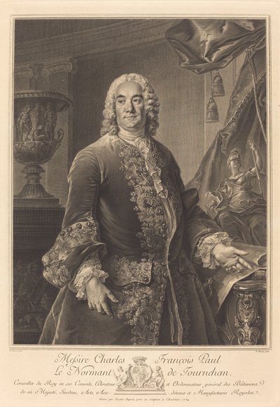 Charles Francois Paul Le Normant de Tournehem od Nicolas Gabriel Dupuis after Louis Tocqué