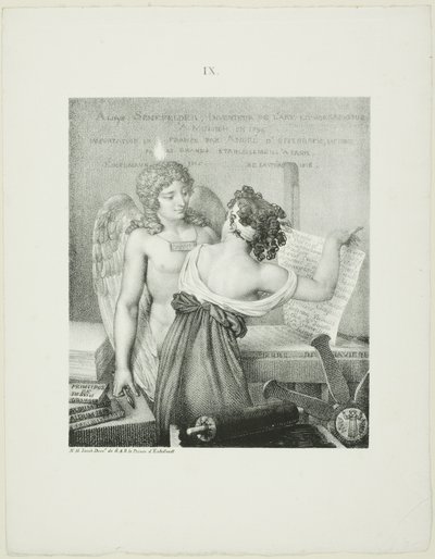 Génius litografie z díla Aloise Senefeldera L