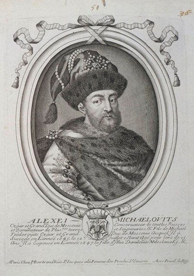Portrét cara Alexise I. Michajloviče Ruska 1629-1676, druhá polovina 17. století. od Nicolas III de Larmessin