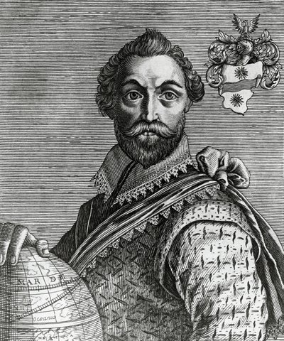 Portrét Francise Drakea (1540-1596) od Nicolas II de Larmessin