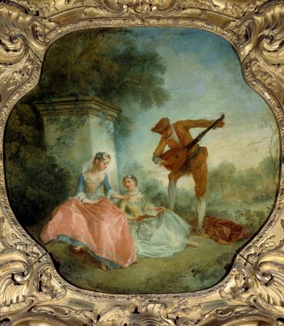 Hudební lekce Malba Nicolase Lancreta (1690-1743) 18. století Sun. 0,89x0,9m. od Nicolas Lancret