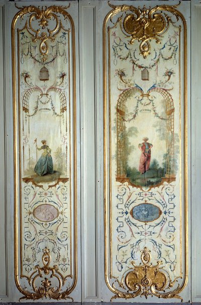 Malovaný panel hotelu de Peyrenc realizovaný Nicolasem Lancretem (1690-1743) 1725 Paříž, dekorativní umění od Nicolas Lancret