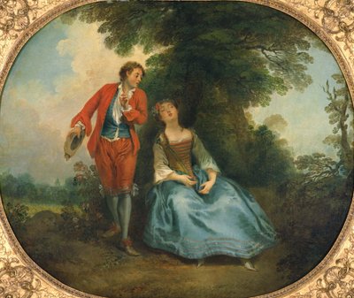 Spící pastýřka, asi 1730 od Nicolas Lancret