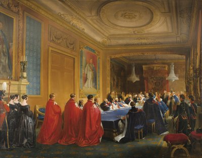 Louis-Philippe obdržel Řád podvazku z rukou mladé královny Viktorie, 1844 od Nicolas Louis Francois Gosse