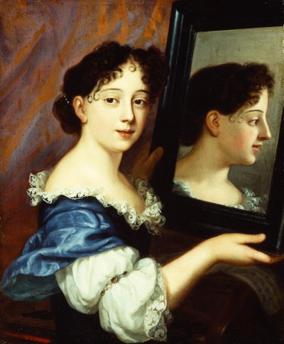Dáma držící zrcadlo, asi 1660 (olej na plátně) od Nicolas Mignard