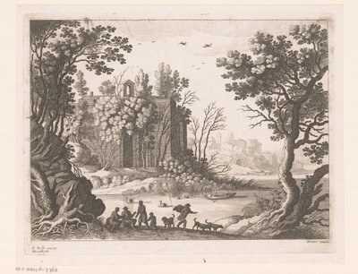 Gebouw aan een rivier   1373422   cs       czech Successfully Translated  Original: Bronzen tijdperk Aetas aenea (title on object) Vier tijdperken van de wereld (series title) Translat: Bronzen tijdperk Aetas aenea (title on object) Vier tijdperken van de  od Nicolas Perelle