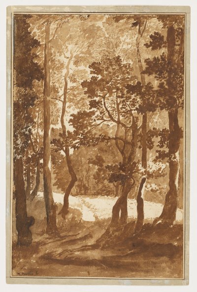 Ein Pfad, der in eine Waldlichtung führt od Nicolas Poussin