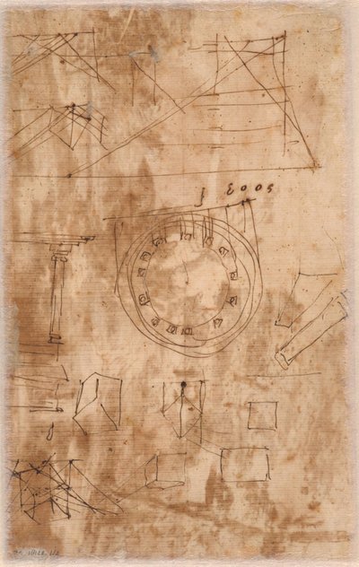 Architektonické čmáranice (verso) od Nicolas Poussin