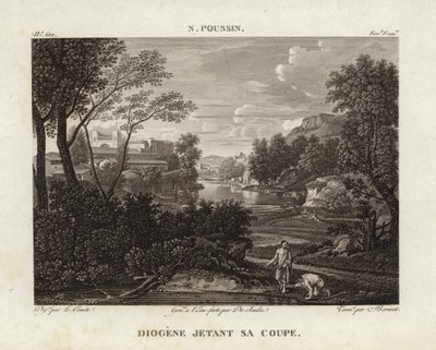 Diogenes házel svůj pohár od Nicolas Poussin