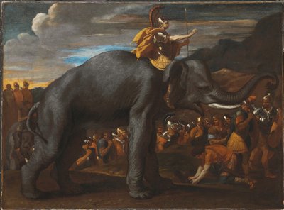 Hannibal překračující Alpy na slonovi od Nicolas Poussin