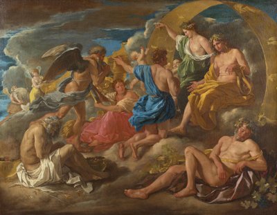 Helios und Phaëton mit Saturn und den vier Jahreszeiten od Nicolas Poussin