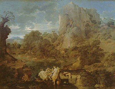 Krajina s Herkulesem a Cacusem, kolem roku 1656 od Nicolas Poussin