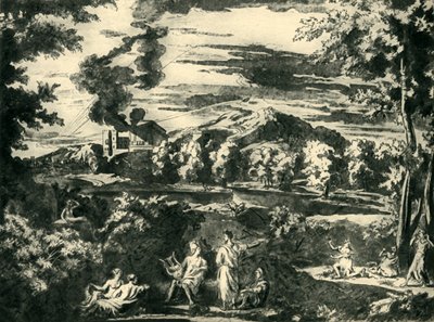 Krajina s Orfeem a Eurydikou, polovina 17. století, 1943. od Nicolas Poussin