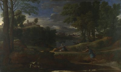 Krajina s mužem zabitým hadem, 1648 od Nicolas Poussin