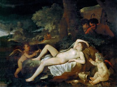 Odpočívající Venuše s amorem, cca 1624. od Nicolas Poussin