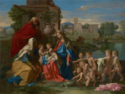 Svatá rodina, c.1651 (olej na plátně) od Nicolas Poussin