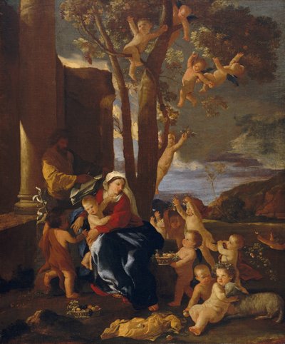Svatá rodina se svatým Janem Křtitelem, ca. 1627. od Nicolas Poussin