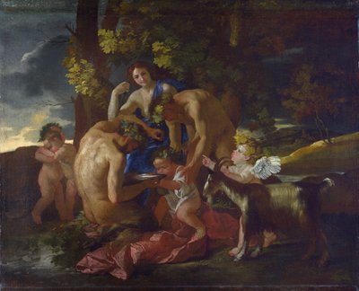 The Nurture of Bacchus, c.1628-29 od Nicolas Poussin