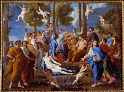Parnas. Múzy Calliope od Nicolas Poussin