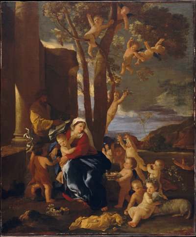 Zbytek na útěku do Egypta, c.1627 od Nicolas Poussin