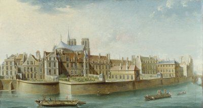 Chrám Notre-Dame, pohled z ostrova Île Saint Louis (quai d