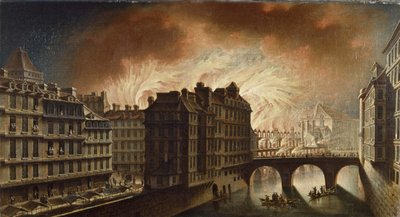 Požár v Hotel-Dieu v roce 1772, kolem roku 1772 (olej na plátně) od Nicolas Raguenet