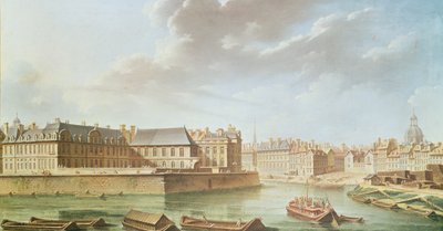 Ile Saint-Louis a Hotel de Bretonvilliers v roce 1757 od Nicolas Raguenet