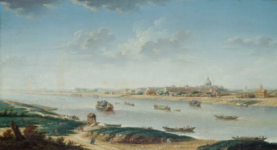 Salpêtrière nähtynä la Rapeesta, n. 1752 (öljy kankaalle) od Nicolas Raguenet
