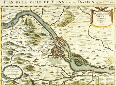 Mapa města Vídně, 1692 od Nicolas Sanson DAbbeville