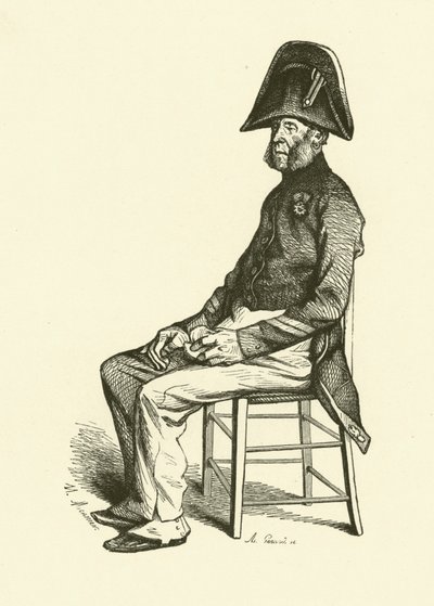 Důchodce (rytina) od Nicolas Toussaint (after) Charlet