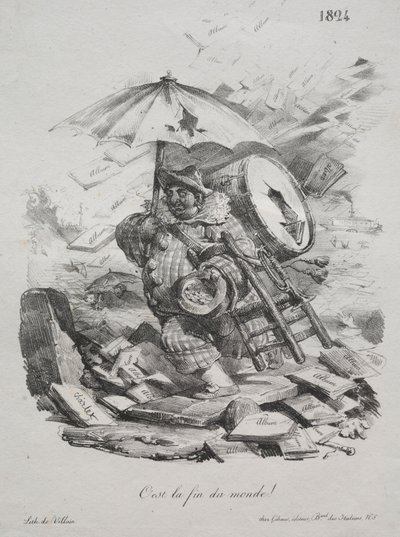 Litografické skici: Je to konec světa! frontispis, 1824. od Nicolas Toussaint Charlet
