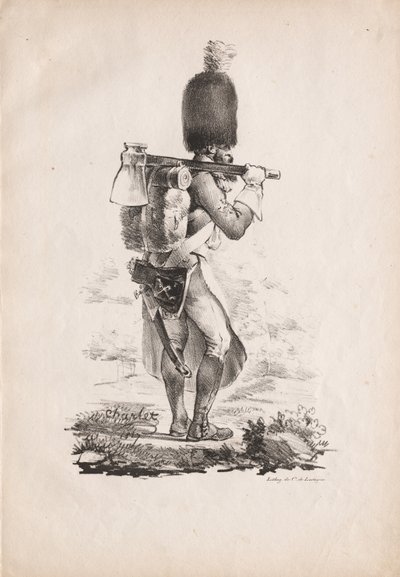 Vojenské kostýmy: Infantry Sapper, 1817-1818. od Nicolas Toussaint Charlet