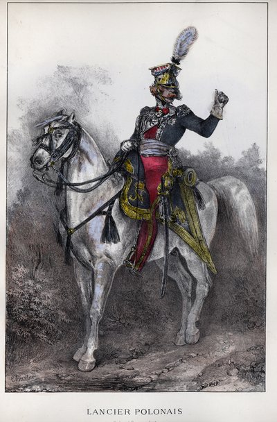 Důstojník polských kopiníků císařské gardy od Nicolas Toussaint Charlet