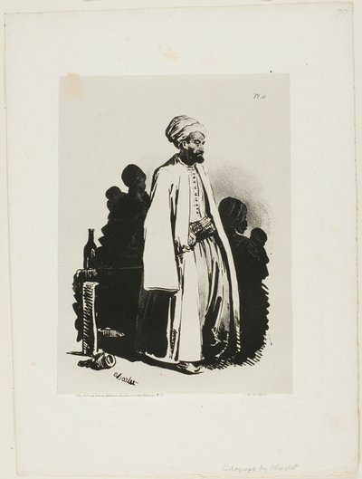 Stojící Turk, talíř jedenáct z Ink Sketches od Charlet od Nicolas Toussaint Charlet