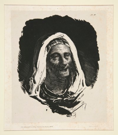 Hlava staré ženy od Nicolas Toussaint Charlet