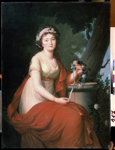 "Portrét hraběnky Tatiany Youssoupové" (hraběnka Tatyana Yusupova) Obraz Nicolase de Courteille (1768-c.1830) Státní muzeum Arkhangelskoye Estate, Moskva od Nicolas de Courteille