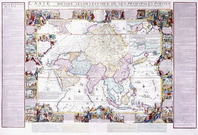 Mapa Asie, 1740 od Nicolas de Fer