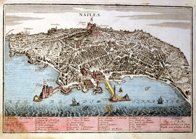 Mapa města Neapol. Mapa Le Fer od Nicolas de Fer