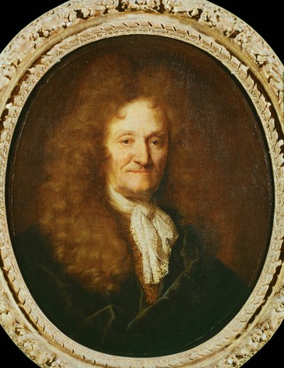 Medailon básníka Jeana de La Fontaine ... (malba na plátně) od Nicolas de Largillière