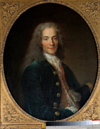 Portrét Francois Marie Arouet dit Voltaire (1694-1778) ve věku 24 let Malba Nicolase de Largilliere (1656-1746) 1718 Sun. 0,8 x 0,65 m - Portrét Francoise Marie Aroueta zvaného Voltaire (1694-1778) ve věku 24 let. Malba Nicolase de Largi od Nicolas de Largillière