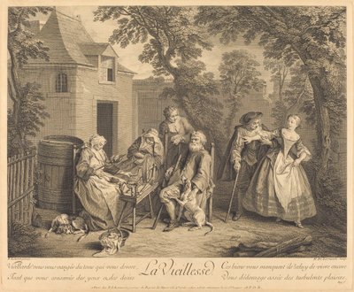 Starý věk od Nicolas de Larmessin IV after Nicolas Lancret