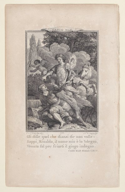 Canto 42, místnost 64, od Orlanda Furioso, 1774., 1774. od Nicolas de Launay