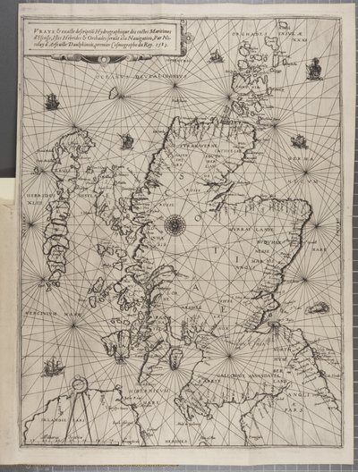 Mapa z Navigace krále Jakuba V., kolem Skotska, Orknejských ostrovů a Hebrid nebo Západních ostrovů: Pod vedením vynikajícího pilota Alexandra Lindsaye od Nicolas de Nicolay