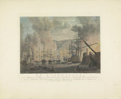 Bombardování Alžíru, 1816 Vítězství nad Alžířany v Alžírském zálivu anglickými a nizozemskými eskadrami, kterým velí admirál lord Exmouth a viceadmirál z Capellen, 27. srpna 1816 (název na obj. od Nicolaus Heideloff