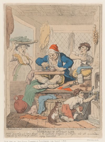 Miseries of Human Life: While Deep in Study and Lost in Thought in the Complicated..., říjen 1807. od Nicolaus Heideloff