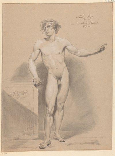 Stojící mužský akt, při pohledu zepředu (2. cena 1796) od Nicolaus Ritter jr.