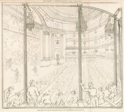 Vnitřní pohled na Drury Lane Theatre, Londýn od Nicolaus von Heideloff
