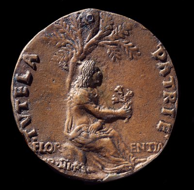 Medailon představující Lorenza de Medici, známého jako Velkolepý (bronz od Nicolo Spinelli