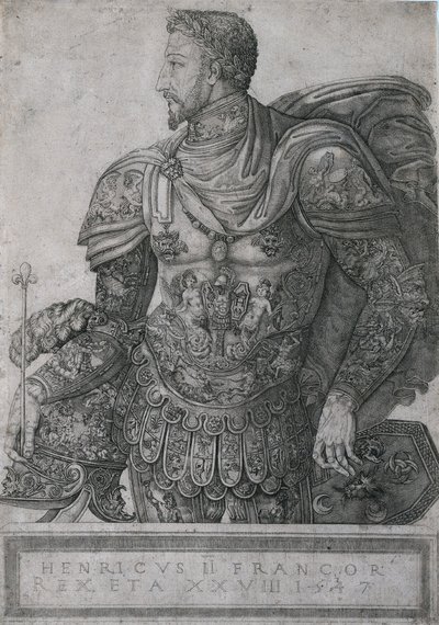 Henri II, král Francie, ve věku 28 let, 1547. od Nicolo della Casa