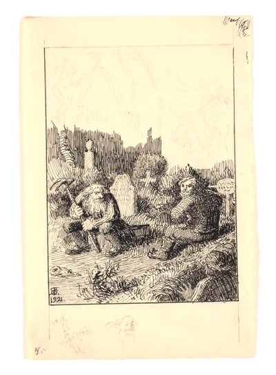Ilustrace pro "Výstraha na pláži a kostelní ohlávka" od Niels Skovgaard